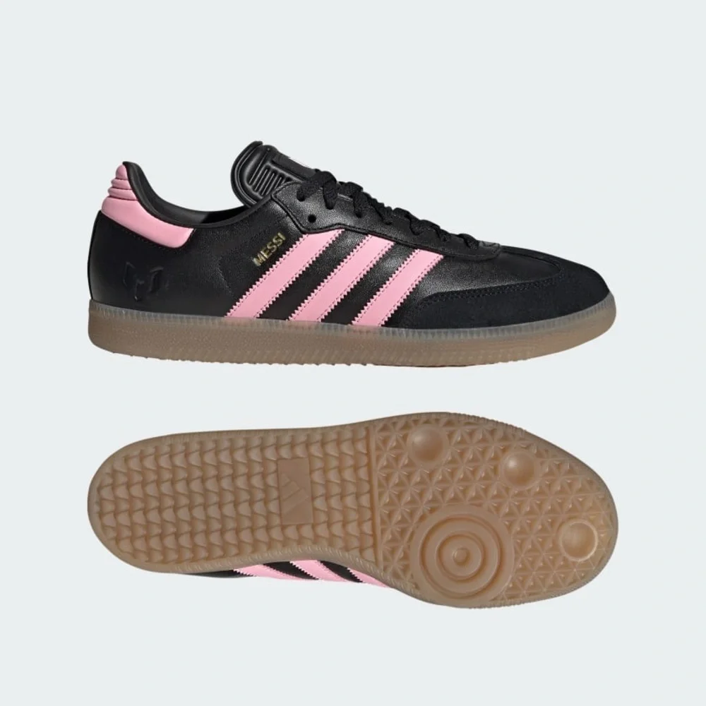 Adidas Black and Pink Samba‎ Messi Edition Leather Shoes, Rubber Sole, size 13